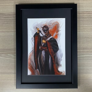 Arte enmarcado de La Leyenda de los Cinco Anillos. Juego de cartas Bayushi Kyo Rokugan L5R
