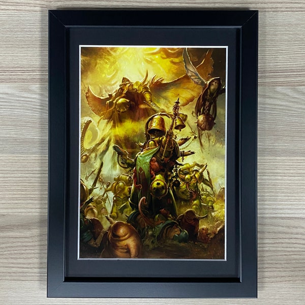 Noxious Blightbringer Framed Art Death Guard  Chaos Space Marines Nurgle Renegade Astartes Games Workshop Warhammer 40,000 40K Black Library