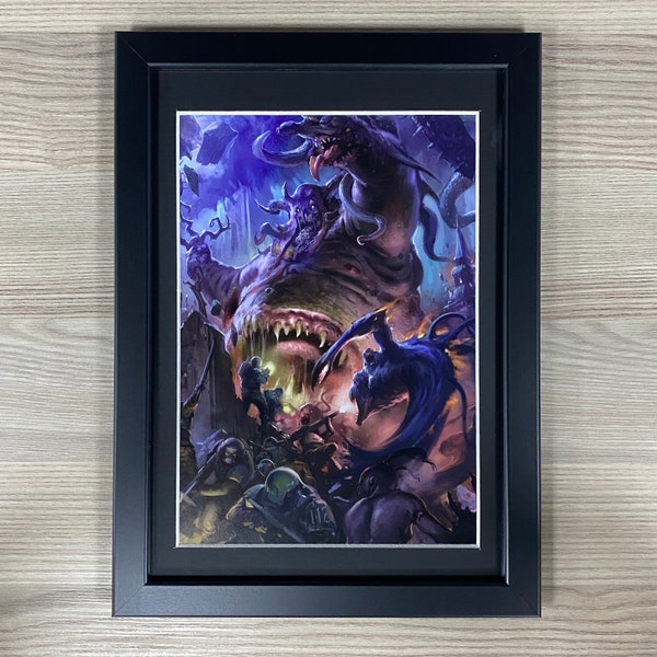 Great Unclean One Framed Art Greater Daemon Chaos Nurgle Imperial Guard Games Workshop Warhammer 40,000 40K