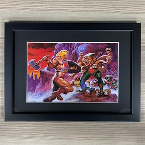 Masters of the Universe Framed Art He-Man The Snake Men Mattel 1980&#39;s Toys Toyetic Castle Grayskull Comic Book Cover