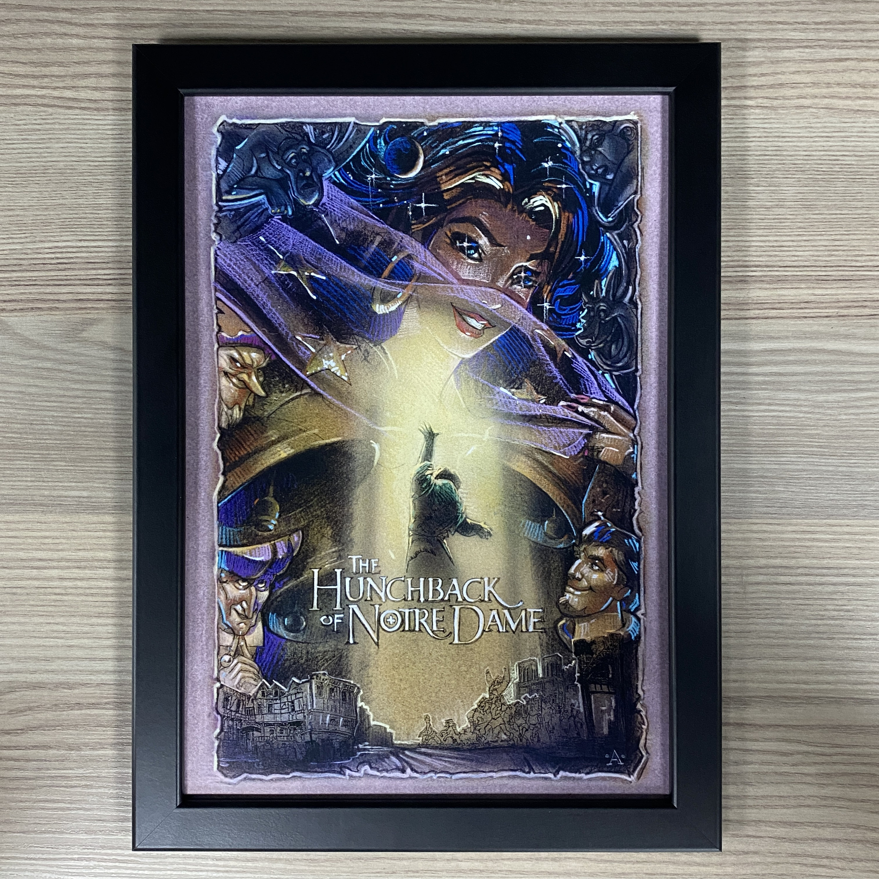 The Hunchback Of Notre Dame Framed Art. John Alvin, Movie Poster, Disney