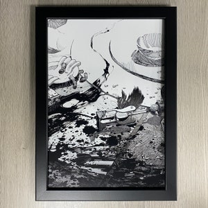 Framed Alien, Movie Art. 1979 Science Fiction Horror Film, Starring Sigourney Weaver and Harry Dean Stanton Directed By Ridley Scot.