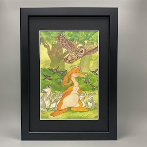 Las aventuras del dragón, arte vintage enmarcado de 1993. Ilustrado por Eric Kincaid.