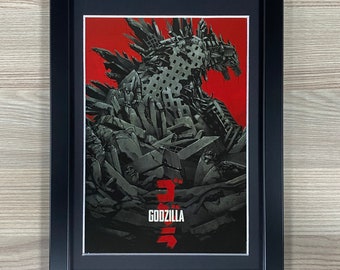 Godzilla Framed Art Pulp Sci-Fi Horror Fantasy Mondo Horror Japan Kaiju Gojira Monster Movie