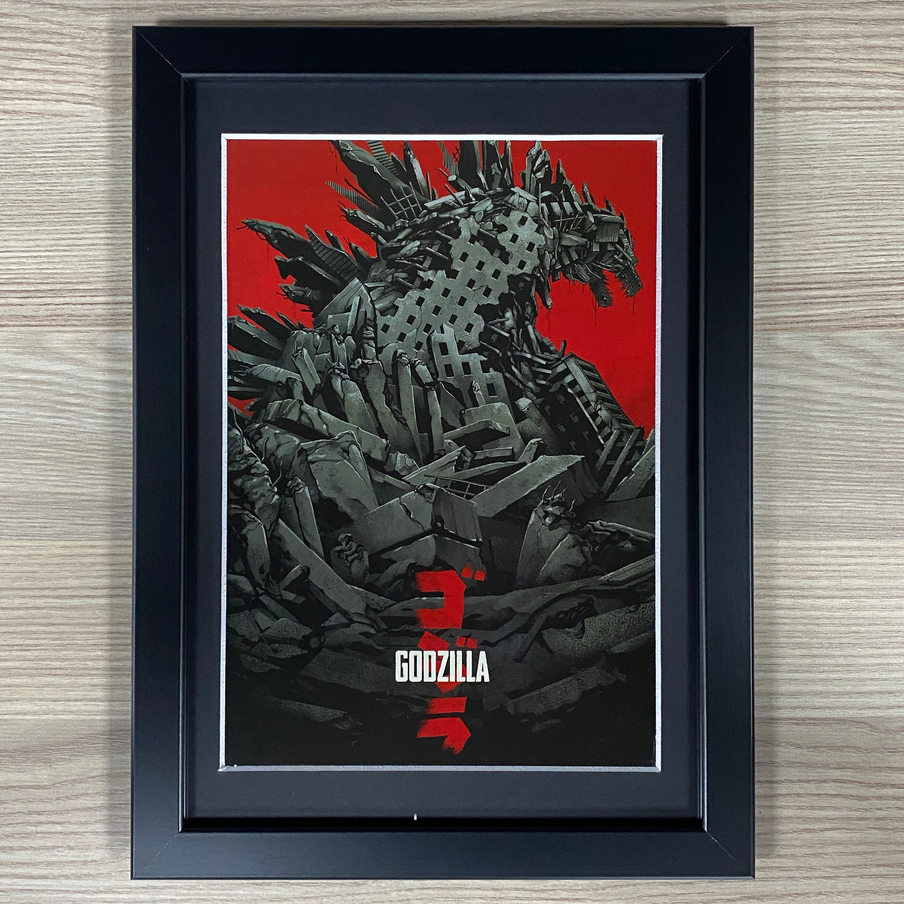 Godzilla ingelijste kunst. Japan, Kaiju Gojira, Monsterfilm - Etsy België, image size:3000x3000