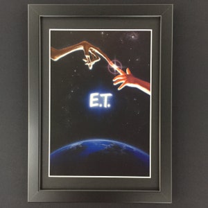 ET The Extra-Terrestrial Framed Art. John Alvin Pulp Sci-Fi Fantasy Movie Poster 1982 Steven Spielberg Alien