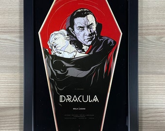 Dracula Framed Art Pulp Sci-Fi Horror Fantasy Horror Action Movie Mondo Bela Lugosi Bram Stoker Vampire Blood Universal