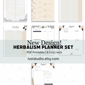 Herbalism Planner Printable Set, herbalist templates, planner printable, gardening, herbalist,blank planners,herbal medicine,herbs