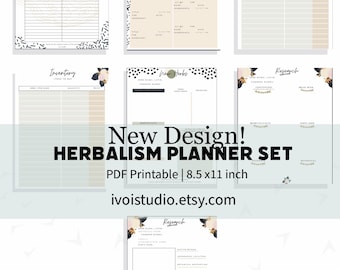 Herbalism Planner Printable Set, herbalist templates, planner printable, gardening, herbalist,blank planners,herbal medicine,herbs