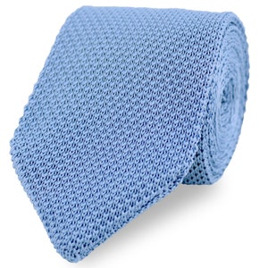 Light Blue Knitted Tie. Blue Handmade 100% Soft Polyester Bow Tie Pocket Square Set. Woven Tie. Wedding Tie BowTie. Groom & Groomsmen