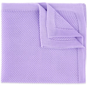 Pastel Purple Knitted Pocket Square | Mens Handmade 100% Soft Polyester Handkerchief | Gift For Him | Groom & Groomsmen Wedding Accessories