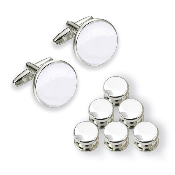 White Tuxedo Studs Etsy
