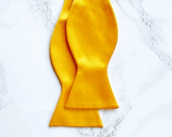 Silk Touch Polyester Bow Tie In Yellow | SelfTie Self Tie Bow Tie | Tuxedo Prom Bow Tie