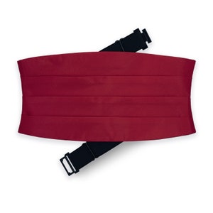 Burgundy Red Cummerbund, Handmade Classic Burgundy Red Tuxedo Cummerbund,  Fully Adjustable, Prom Accessories. Tuxedo Belt Waistband