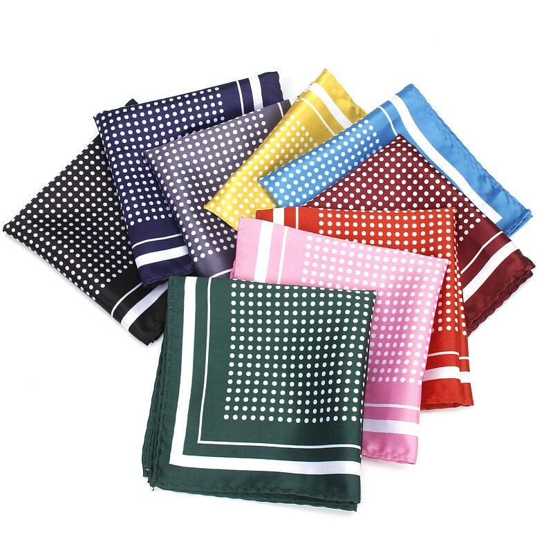 Image of Polka Dot Spotted Satin Pocket Square
