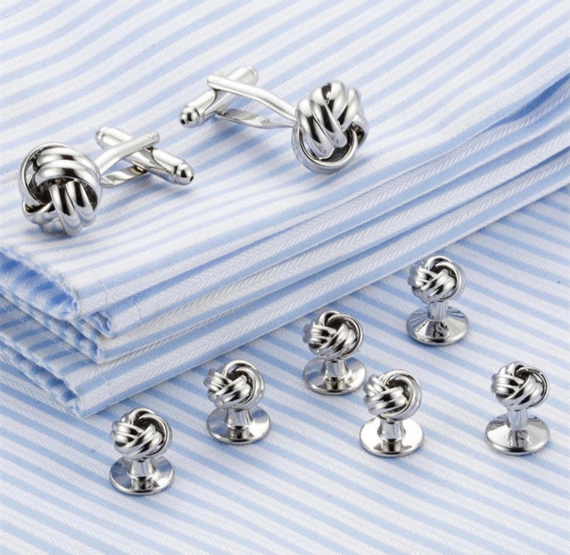 silver dress shirt studs Sterling Silver and Onyx Tuxedo Studs
