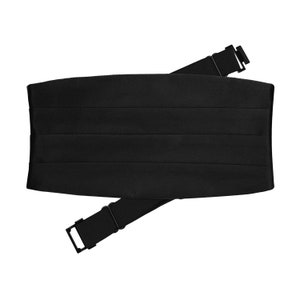 Zwarte buikband, klassieke handgemaakte smokingbuikband, volledig verstelbaar, galaaccessoires, tailleband smokingriem, galaaccessoires.