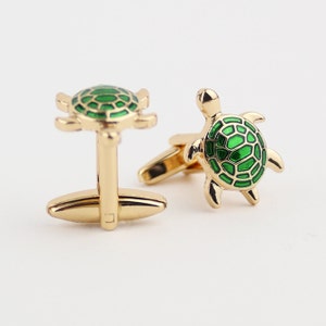 Gold Turtle Cufflinks | Tortoise Cuff Link Set | Gift For Him | Gift For Her |