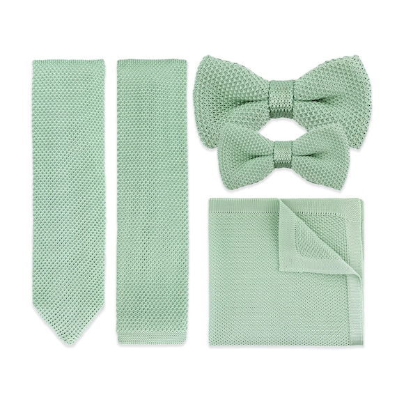 Papillon Verde Menta Uomo + Fazzoletto Da Taschino Abbinato – Regolabile Per Collo – Per Matrimoni E Cerimonie - 2