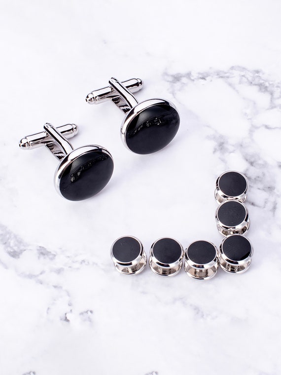 Onyx Black Dress Shirt Tuxedo Studs and 