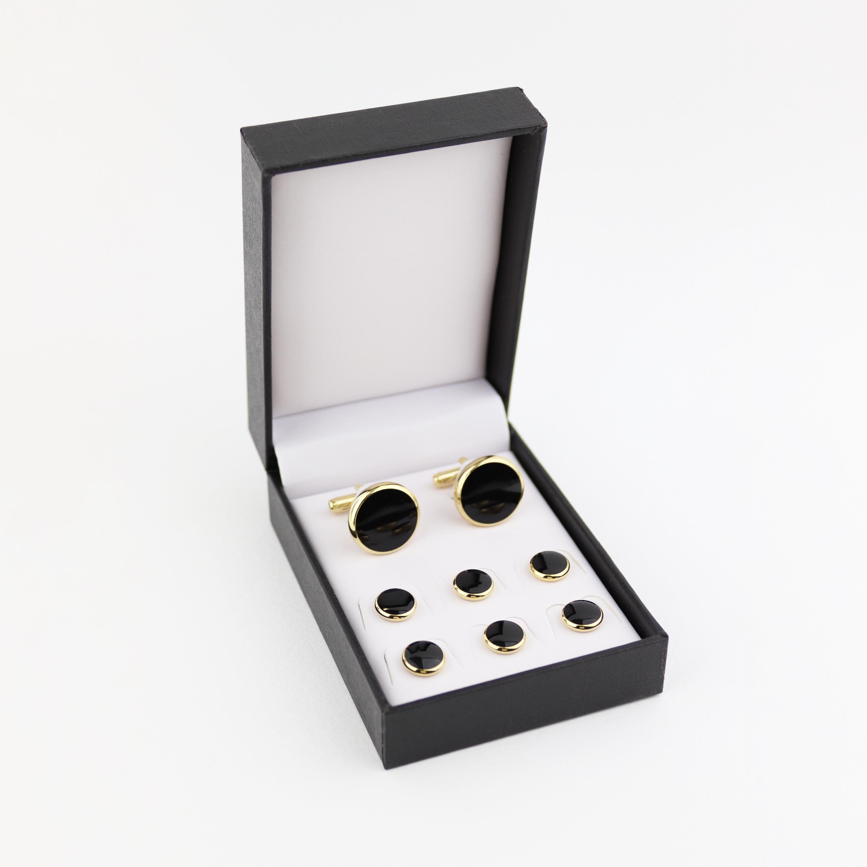 green emerald velvet dress English 9ct Gold Shirt Stud Set in Fitted Box