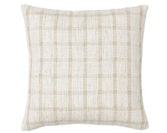 beige buffalo check pillows