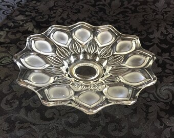Vintage flower petal glass dish