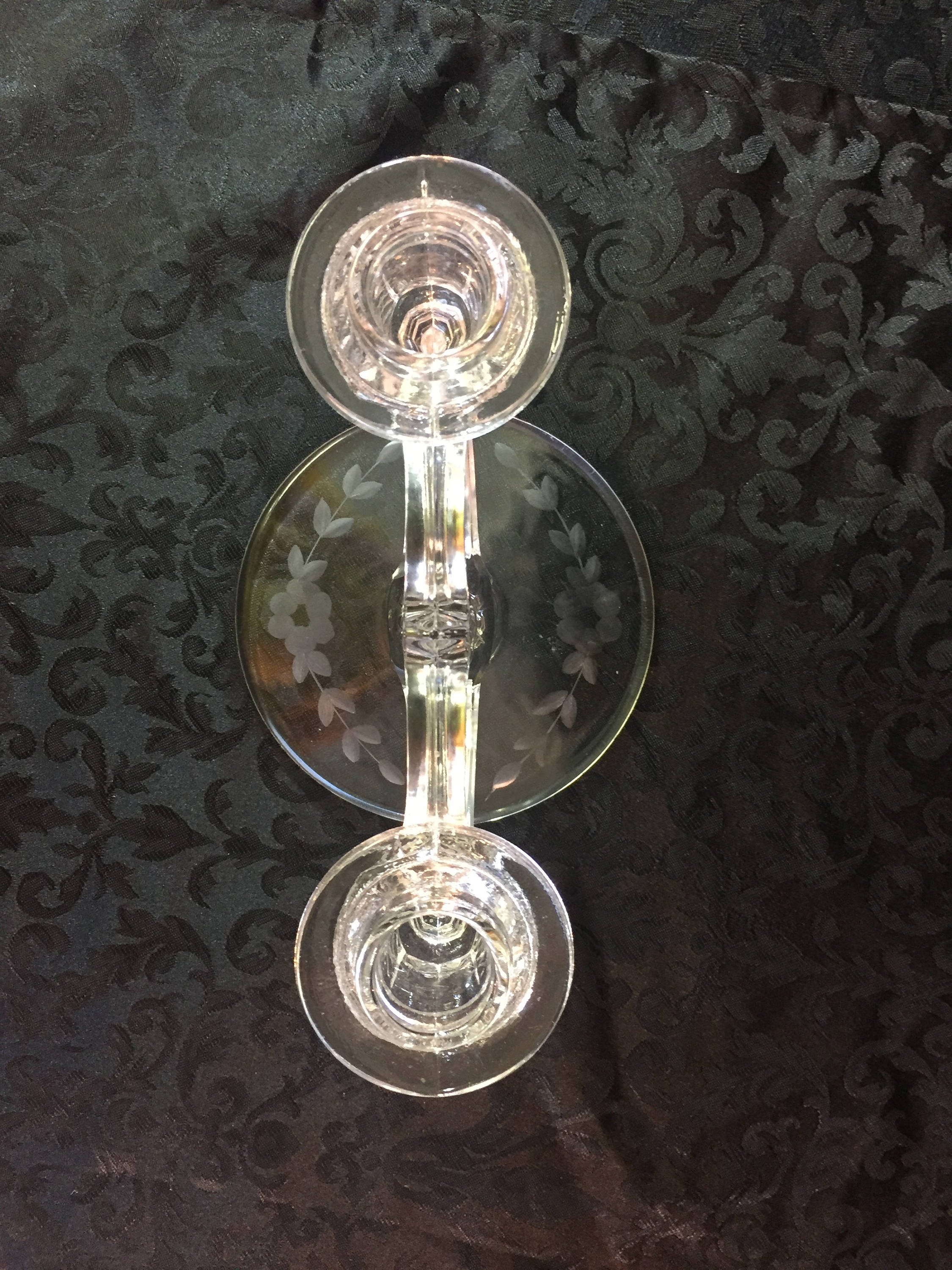 Paden City Vintage Clear Glass Double Candle Holder Etsy