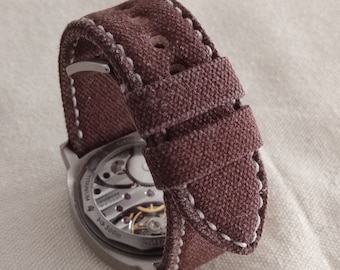 Dark Chocolate Canvas Strap For Panerai or other Watch