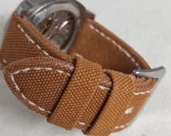Brown Mocca Canvas Strap, Suitable For All Watch Brand.