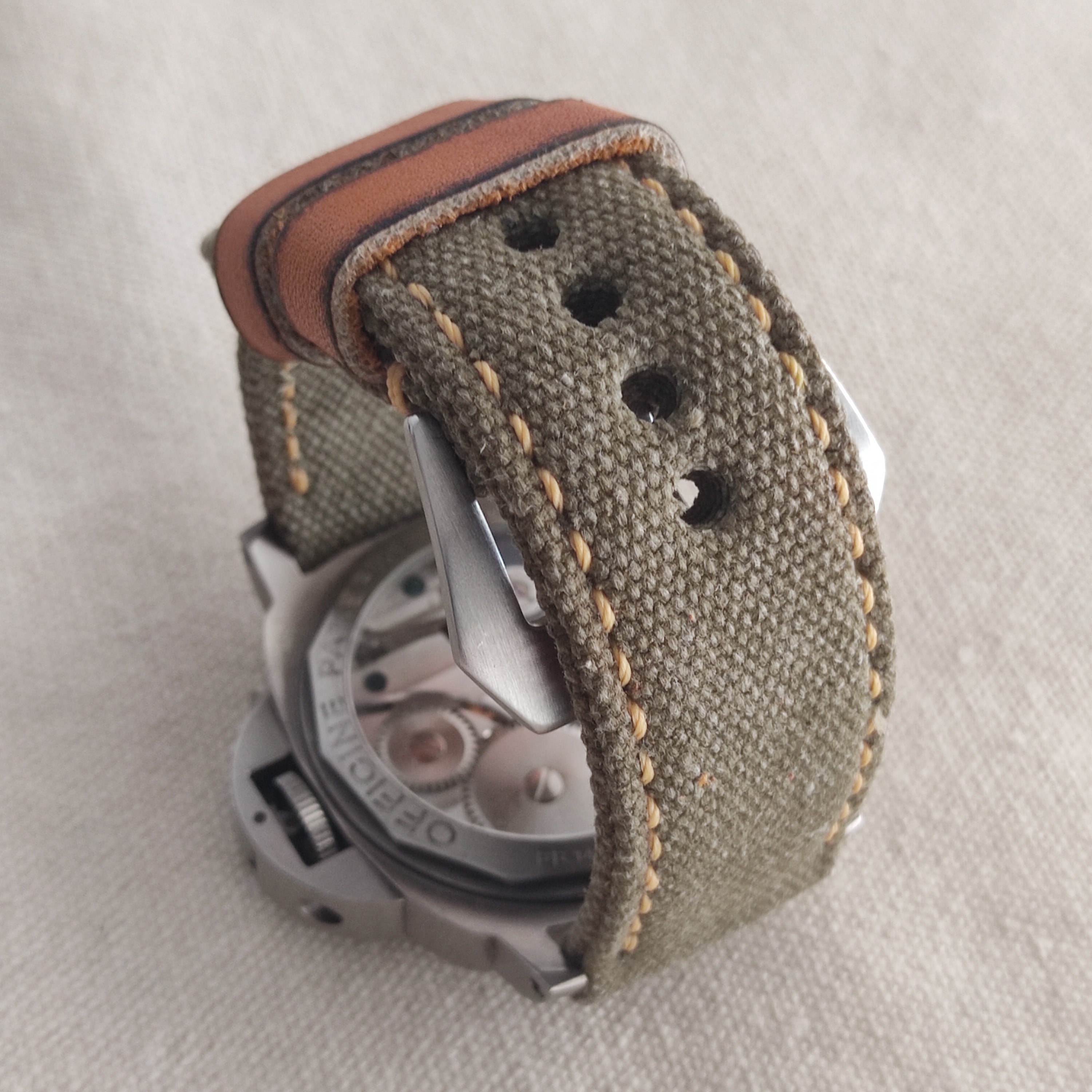 Light Green Canvas Strap, Suitable For All Watch Brand.