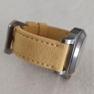 Cream Yellow Canvas Strap ,suitable for Panerai or other Watch Brand.