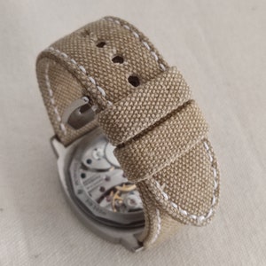 Light Beige Canvas Strap For Panerai or other Watch zdjęcie 1