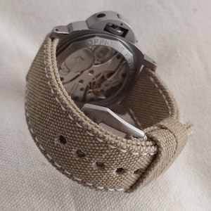 Light Beige Canvas Strap For Panerai or other Watch zdjęcie 9