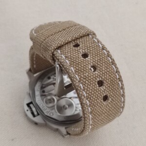 Light Beige Canvas Strap For Panerai or other Watch zdjęcie 2