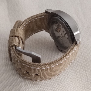 Light Beige Canvas Strap For Panerai or other Watch zdjęcie 5