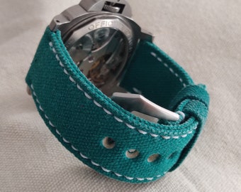 Turquoise Green Canvas Strap For Panerai or other Watch