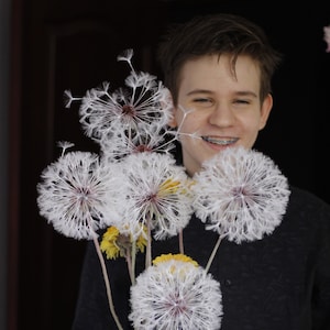 Artificial dandelion bouquet Dandelion decor Giant dandelion 50th anniversary