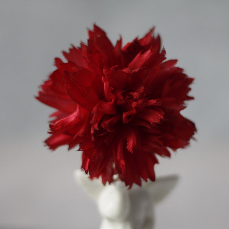 Hadestown Flower Red Carnation Silk Flower Brooch Etsy
