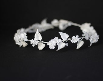 First holy communion floral hair vine Flower girl crown