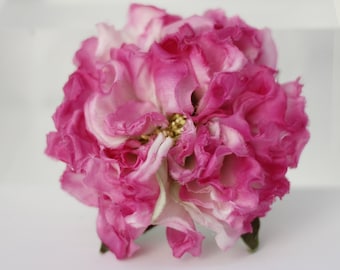 Valentino pink silk rose brooch 40th birthday gift To my mother in law