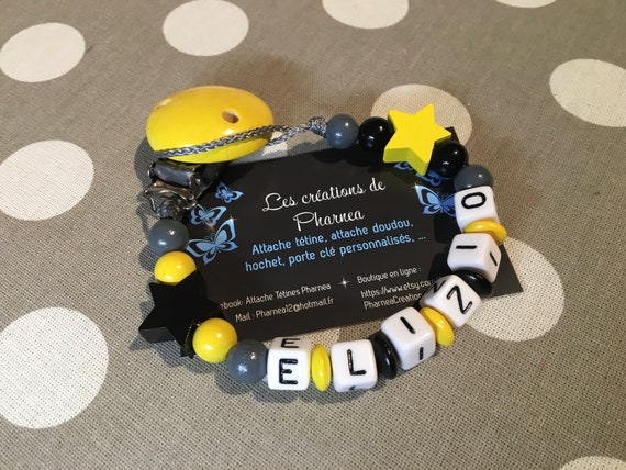 Custom Pacifier Pacifier With Star Name Stars Black Black Etsy