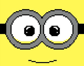 Manta afgana con cara de Minion de Mi Villano Favorito, crochet C2C, punto de cruz tunecino, gráfico Graphgan, patrón gráfico, PDF
