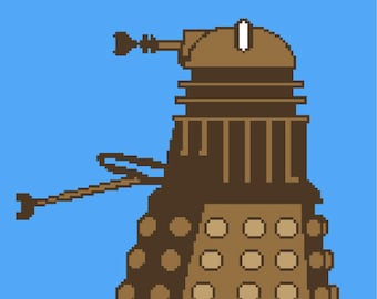 Dalek C2C de Dr. Who, de esquina a esquina, crochet, punto de cruz tunecino, patrón gráfico Graphgan, manta afgana con gráfico PDF