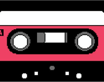 Cinta de casete retro C2C, esquina a esquina, crochet, tejido, tunecino, patrón gráfico de punto de cruz, manta, manta afgana (PDF)