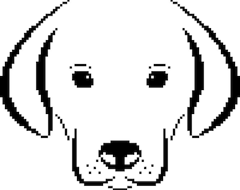 Esquema de perro para principiantes, fácil, lindo, crochet c2c, punto de cruz, tunecino, gráfico, patrón, manta, cojín, manta, afgano, PDF