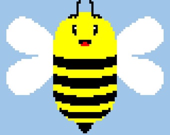 Patrón de dibujo de abeja bebé, lindo ganchillo c2c, punto de cruz, gráfico tunecino, gráfico, principiante, fácil, manta, cojín, manta afgana, PDF