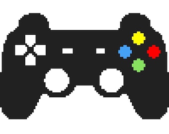 Controlador de juego para principiantes, fácil, retro, crochet c2c, punto de cruz, tunecino, gráfico gráfico, patrón, manta, cojín, manta afgana, PDF