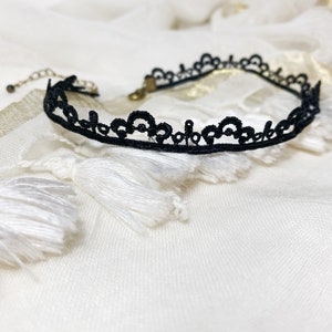 Necklace Choker Black lace choker 3 cm vintage gothic dentelle 2