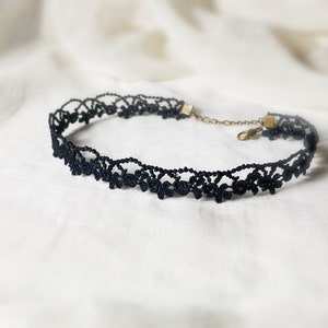 Necklace Choker Black lace choker 3 cm vintage gothic dentelle 3